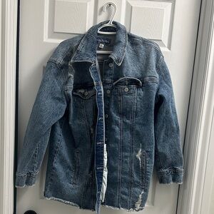 Denim Jacket with Distressed Details